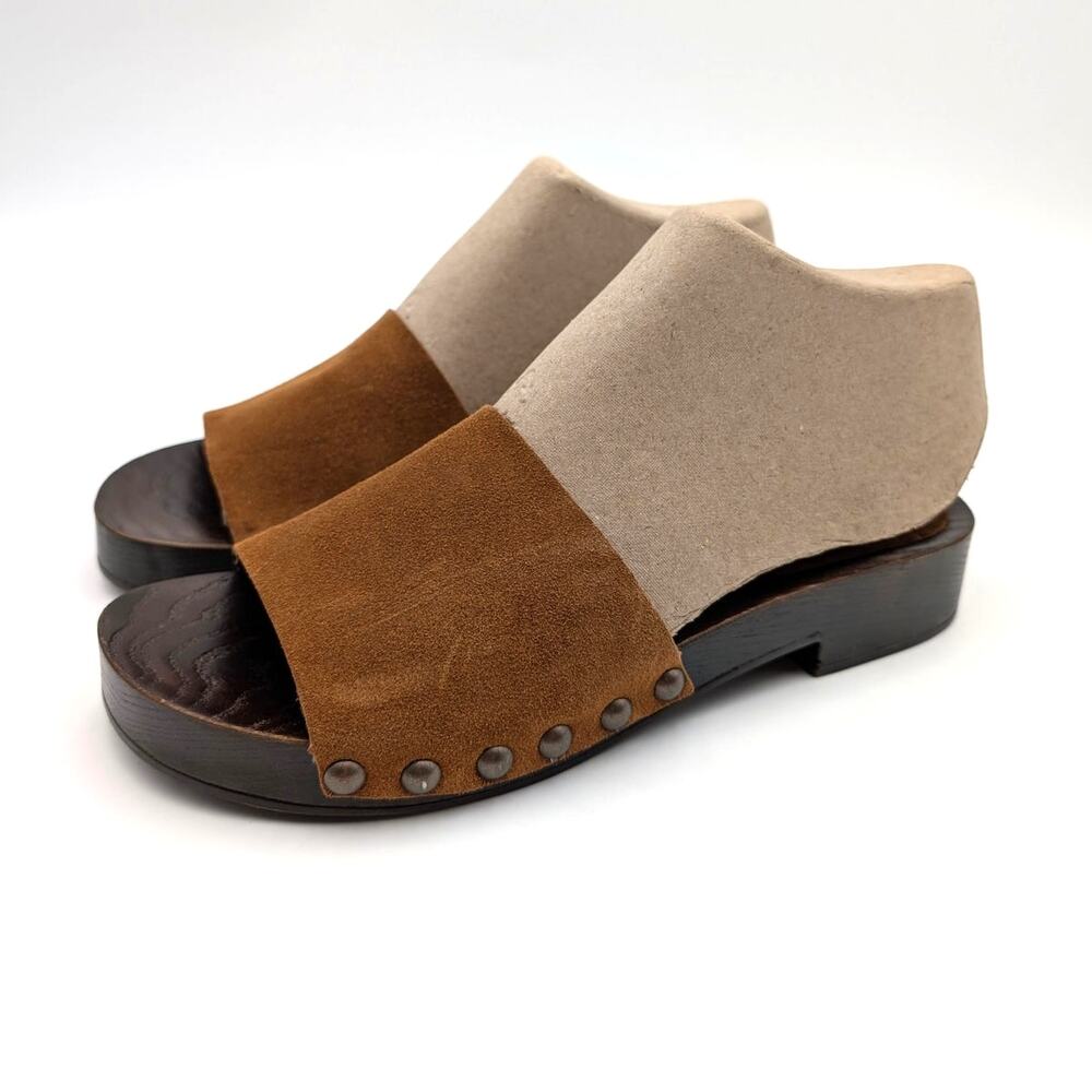 Steve Madden Cento Slide Sandals Open Toe Women's Tan Suede Size US10 EU40